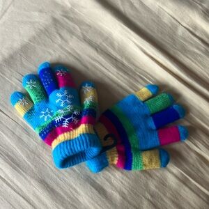 NWT kids stretch multicolor double knit gloves